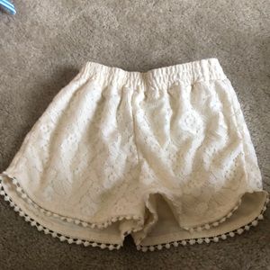 super comfy and stylish white lace shorts